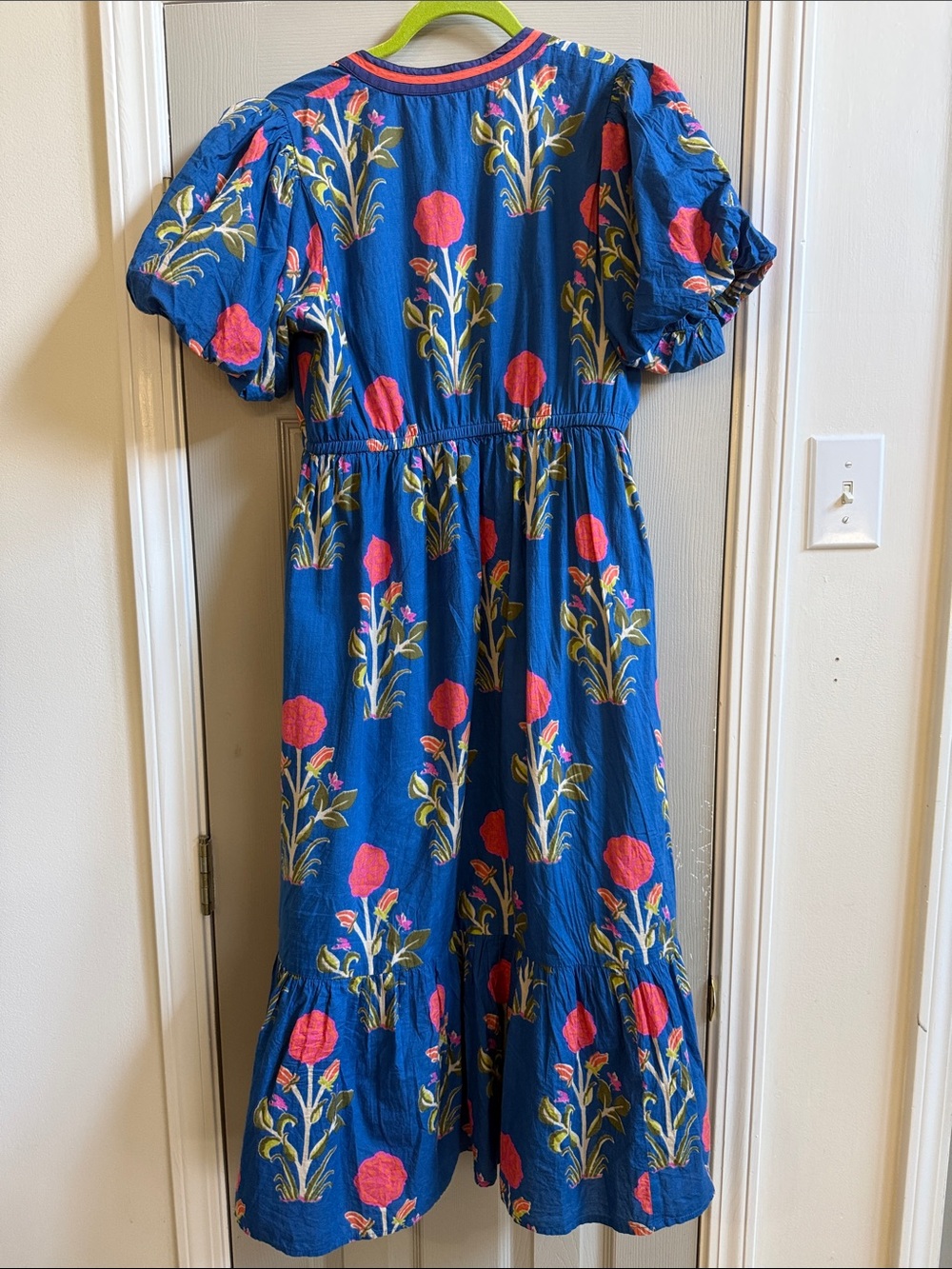 THML Blue Maxi Dress with Pink Floral Print - Picture 5 of 5